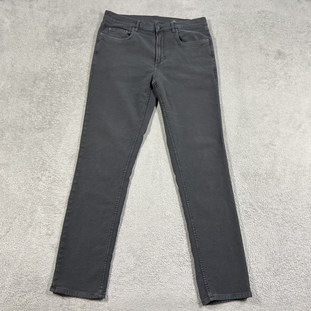 Faherty Pants Mens 32x32 Gray Stretch Terry 5 Pocket